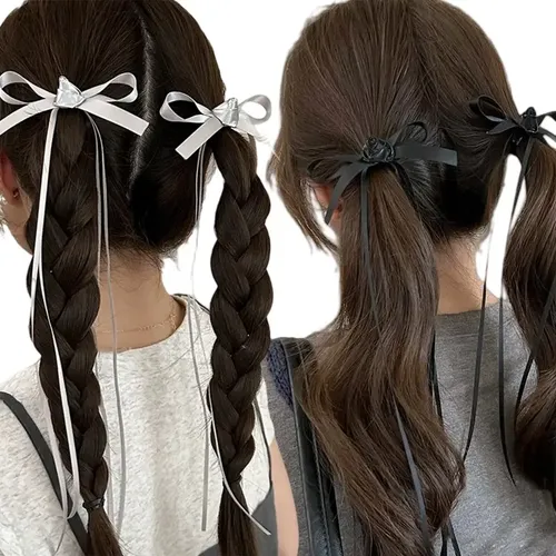 4 Pinzas Para El Pelo Largo Con Lazo De Encaje, Cinta, &uf