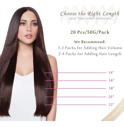Extensiones De Cabello Con Cinta Lacer 18” Dark Brown
