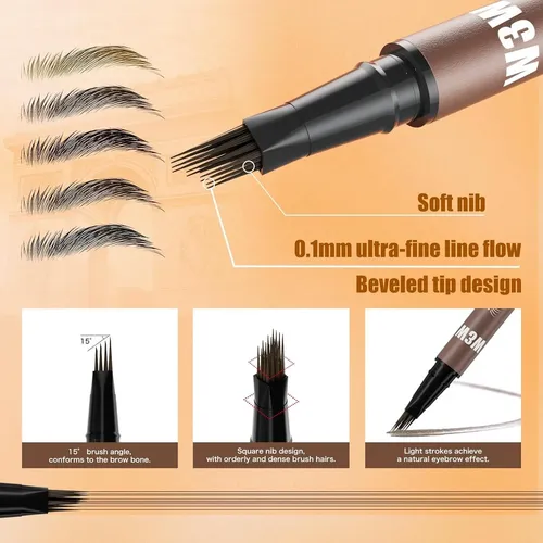 Lápiz De Cejas W3w 4d Doble Punta Resistente Al Agua