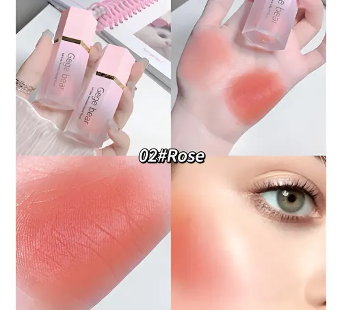 Gege Bear Blush Rubor Líquido 6 Tonos Rostro Tono Del Maquillaje T2 Rose
