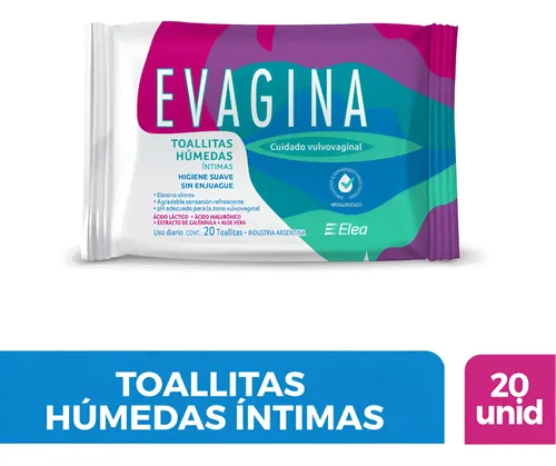 Evagina Toallitas Húmedas Intimas Higiene Sin Enjuague 20u