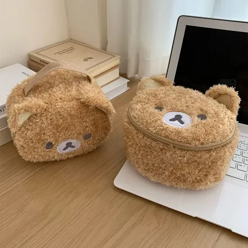 Neceser Peluche Oso Portátil Gran Capacidad Cremallera