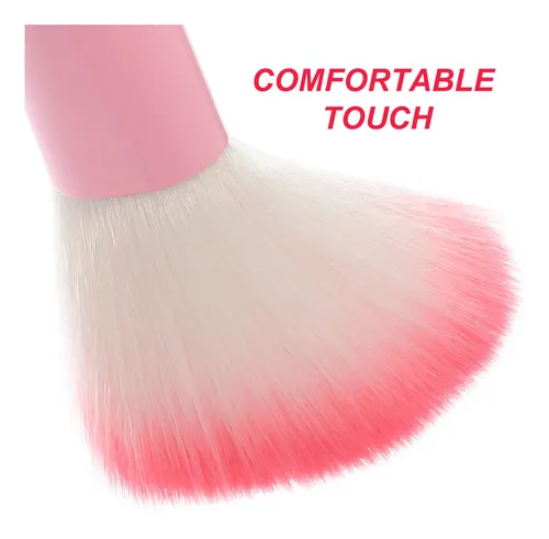 Set 5 Pinceles Maquillaje Rosas Con Mango Metal Y Cerdas