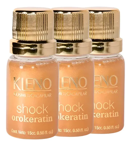 3 Ampollas Shock Keratina Oro Kleno Egyptian Gold 24k