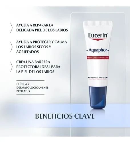 Eucerin Aquaphor Reparación De Labios Secos Agrietados X10ml