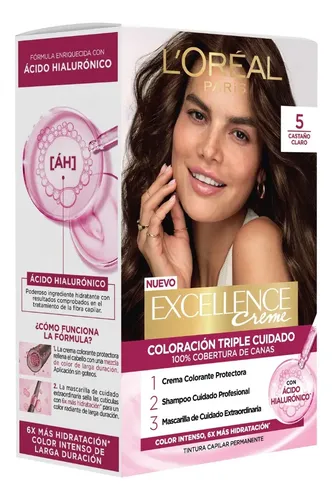 Kit Tintura Excellence Creme Tono 5 Castaño Claro