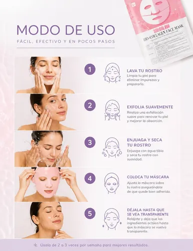 Mascarilla Facial X10 Biocolágeno Viral Antiage Piel Radiant