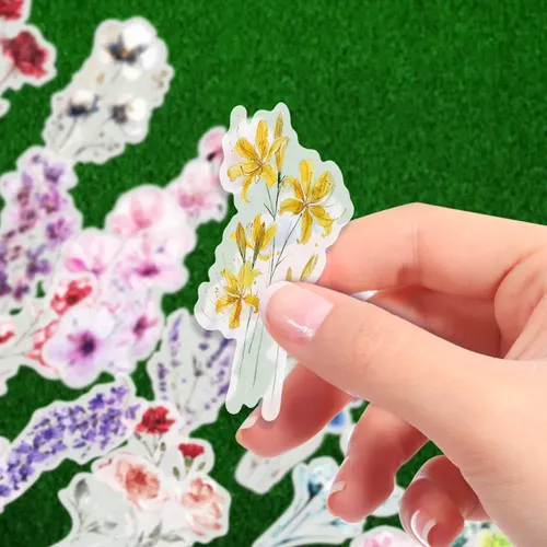 50 Stickers De Flores A Tinta China Pack