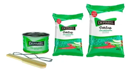 Cera Depilatoria Vegetal X 400 Grs + 200grs + Lata X 200grs