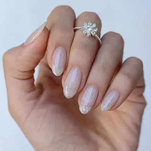 Esmalte Semipermanente – Base Coat 2en1- Ice Ice (plateado Con Glitter Reflejante)