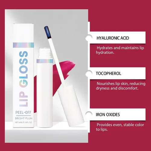 Tinte Labial Exfoliante, Hidratante Y Brillante, Fácil De Ap Bright Plum