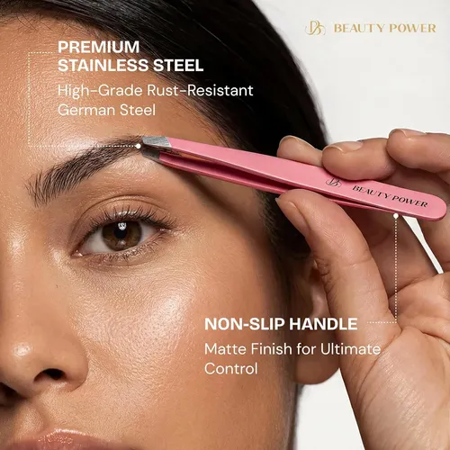 Pinza Profesional Rosa Precisión Para Cejas Y Vello Facial