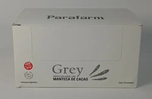 Protector Labial Con Manteca De Cacao Grey Parafarm X 24 Uds