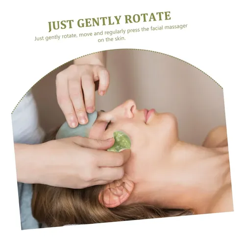 Set de Rodillos de Jade Natural para Masaje Facial y Ocular