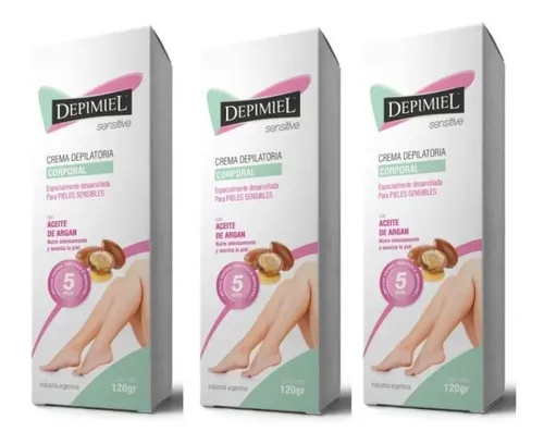 Kit Crema Depilatoria Corporal Depimiel Sensitive 120gr X3