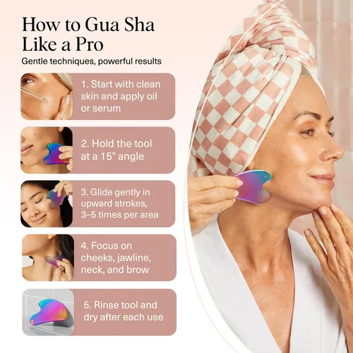 Gua Sha Kitsch Acero Inoxidable Iridiscente Facial