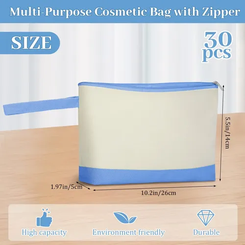 Bolsas De Maquillaje Silkfly De Lona De Algodón, 30 Unidades