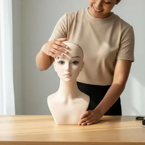 Modelo De Peinado Para Exhibición De Cabello, Busto En Pvc
