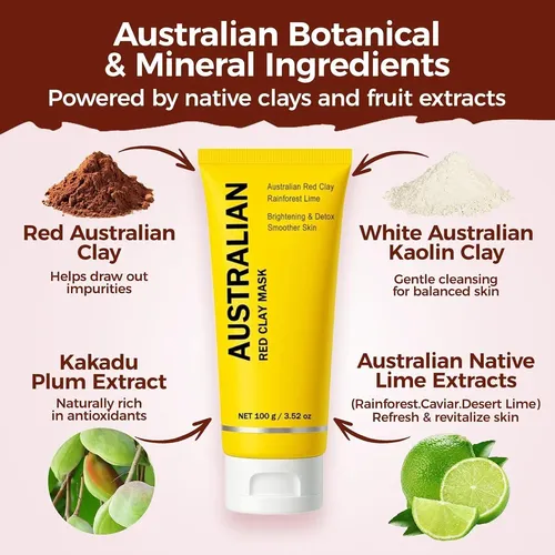 Mascarilla De Arcilla Roja Australiana 100 Ml Biwqty