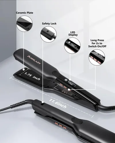 Plancha De Pelo Profesional Annlary Con Placa De Titanio