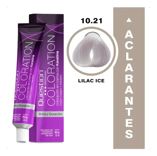 Tintura Permanente Question Con Keratina 60gr Bella Dm Tono 10.21 Lilac Ice