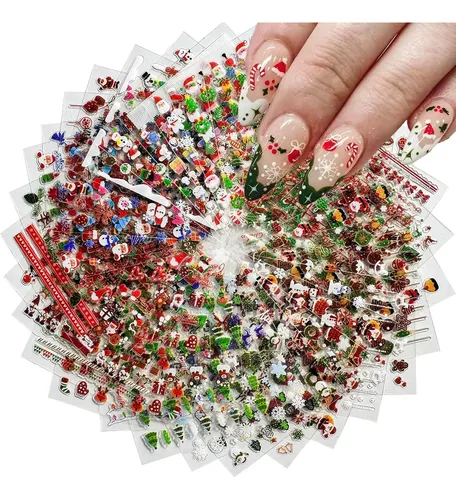 ! Lzy Pegatinas Navideñas Para Uñas, 30 Piezas, Árbol De #