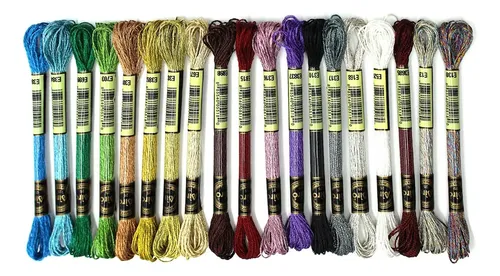 19 Hilos Metálicos Para Bordar, Hilo Dental Multicolor, En G