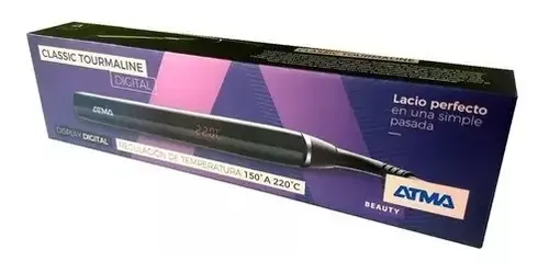 Atma Plancha Pelo Pl8842 Clasic Tourmaline Ceramica Digital Negro