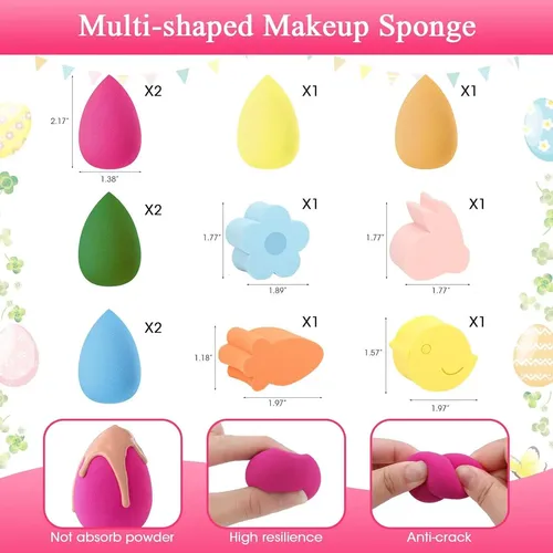 Esponjas De Maquillaje Pascua Oyrlize 12 Piezas