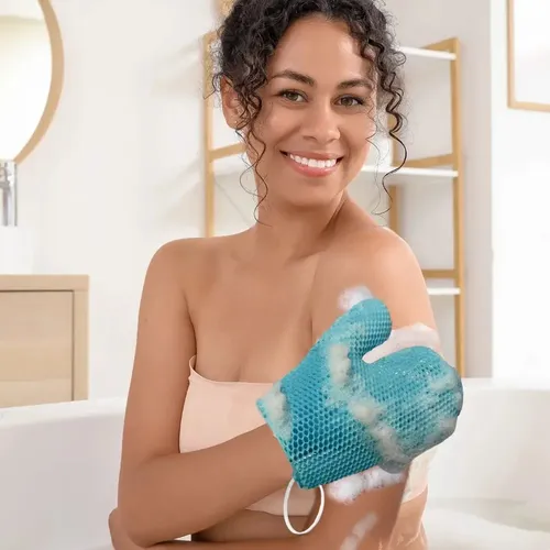 Guantes De Ducha Exfoliantes Con Esponja Tpu