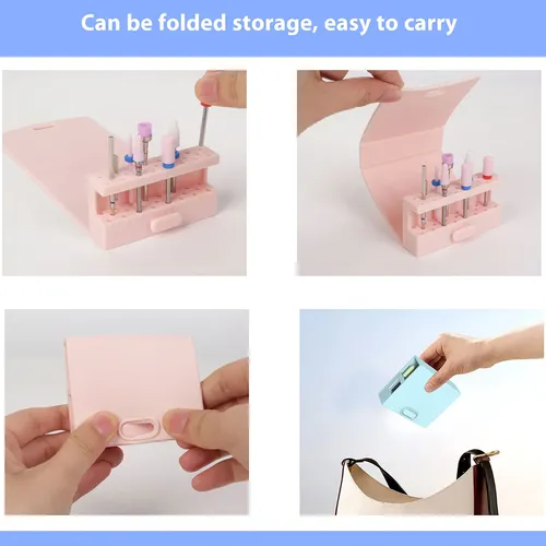Fashion Silicone Holder Rack Display For Nail Drill Blue