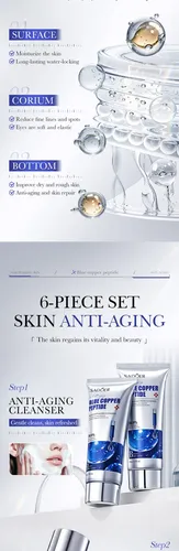 Aset De Cuidado De La Piel Antiarrugas Blue Copper Peptide