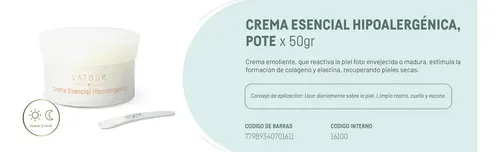 Andre Latour Crema Esencial Hipoalergénica X 50 Gr Facial
