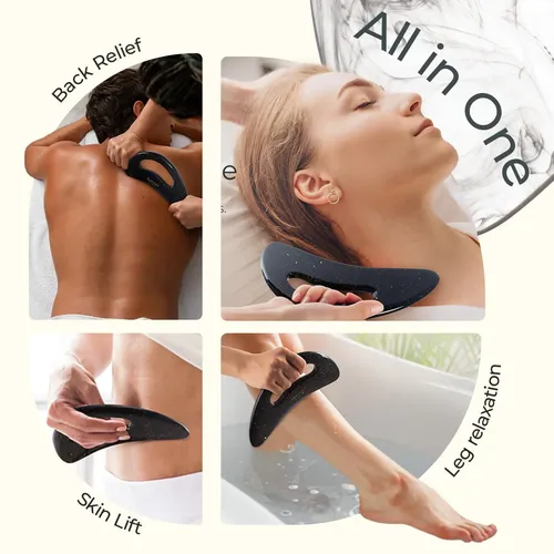 Masajeador Gua Sha Scienlodic Resina Glitterblack
