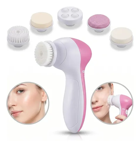 Cepillo Facial Exfoliante Electrico Piel Suave 5 Cabezales