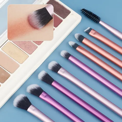 Set De 9 Brochas De Maquillaje De Colores