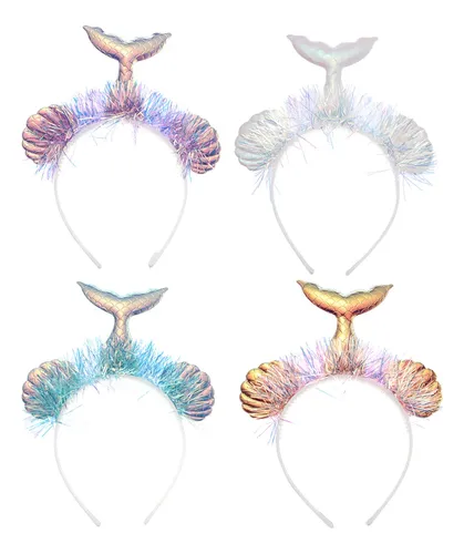 Diadema De Sirena Para El Pelo Con Forma De Concha Y Flores