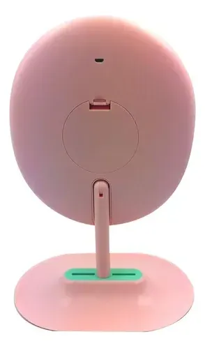 Espejo Ovalado Jessamy Rosa Con Luz Para Maquillaje Usb