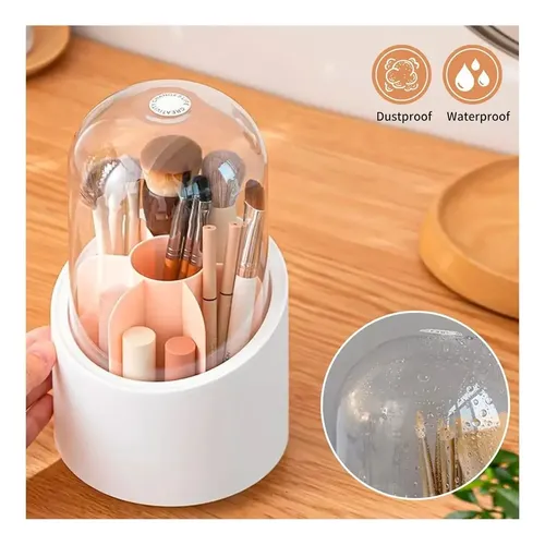 Porta Brocha Giratorio 360 Capsula Pinceles Maquillaje Orden