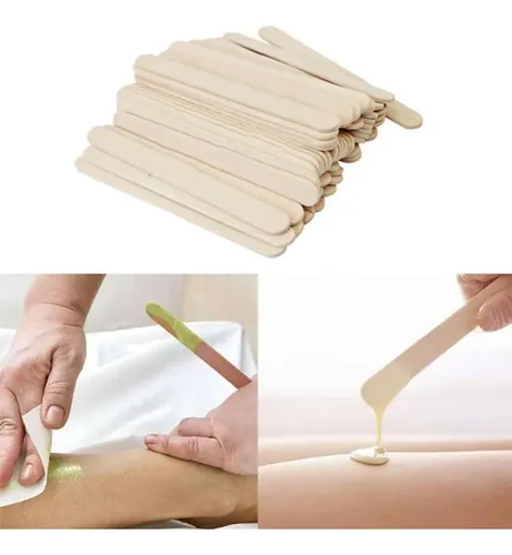 50 Palitos De Cera De Madera Desechables, Espátulas Para