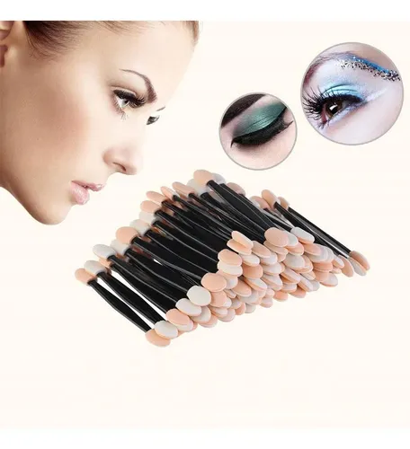 L X 100pcs Mujer Pincel Esponja Doble Cara Para Sombra De 2