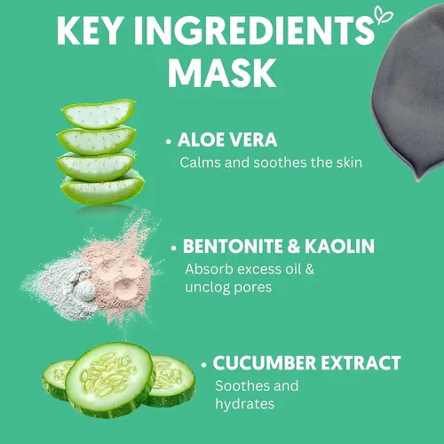 Mascarilla Capilar De Té Verde Y Carbón, Kit De 2 Pasos
