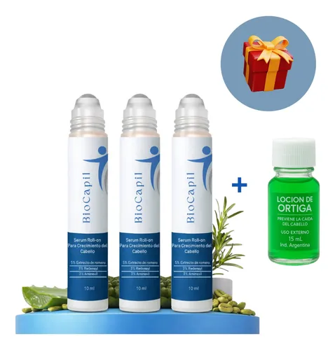 Serum Anticaida Crecimiento Capilar Roll-on Biocapil Pack3