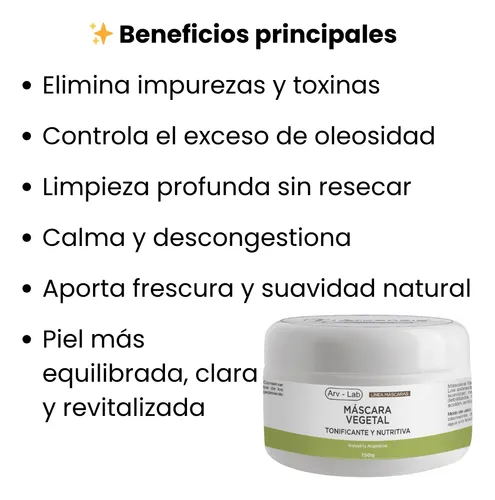 Máscara Vegetal 150gr, Arvensis, Blanqueante Humectante Full