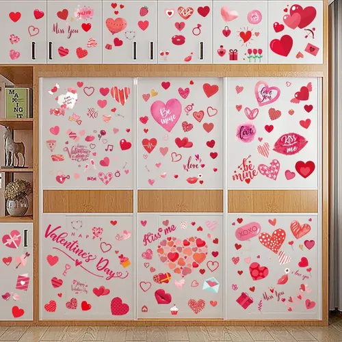 Adhesivos Con Ventana En Forma De Corazón, Reubicable