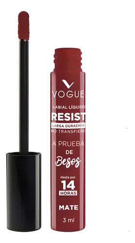 Labial Vogue A Prueba De Besos Resist Color Poderosa Mate