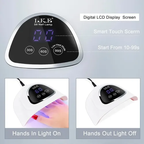 Lámpara Uv Led Para Uñas Lke 72w Con Pantalla Táctil