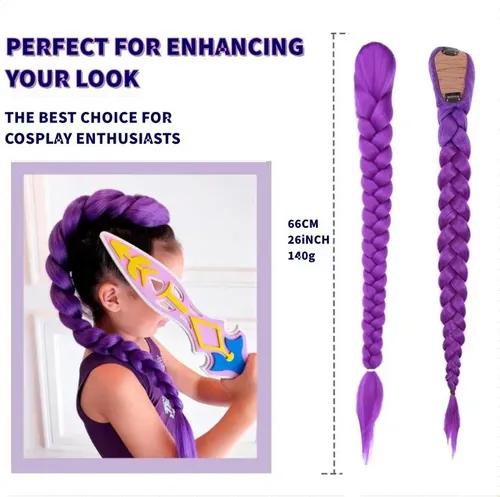Postizo Trenza Larga Estilo Cosplay Para Disfraz