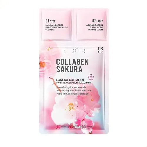 Mascarilla De Colágeno En Tres Pasos Sadoer Sakura Delicate