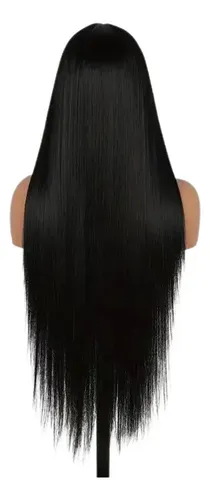 Conjunto Completo De Pelo Largo Y Recto Negro Para Mujeres